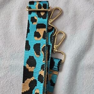 Leopard Print Guitar/Bag Strap with Gold Hardware